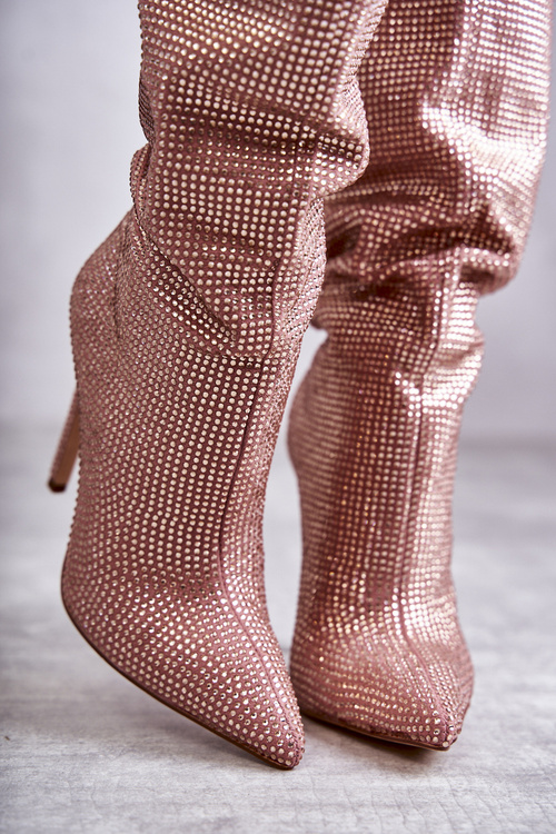 Módne topánky na špendlíku s kamienkami ružová Lovisa