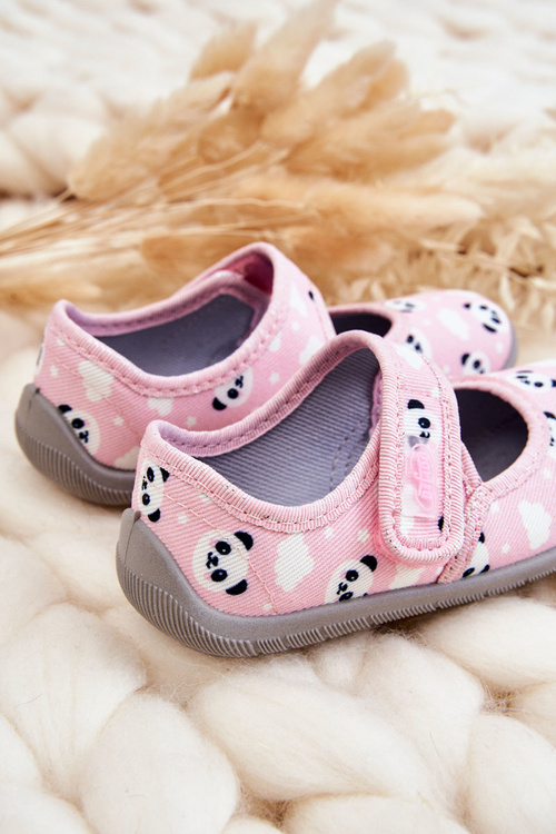 Detská papieka balerína s suchým zipsom befado panda 955x021 svetlo ružová