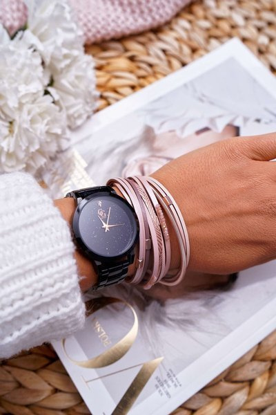 Dámska náramok River Wide Pink Crystals Michiko