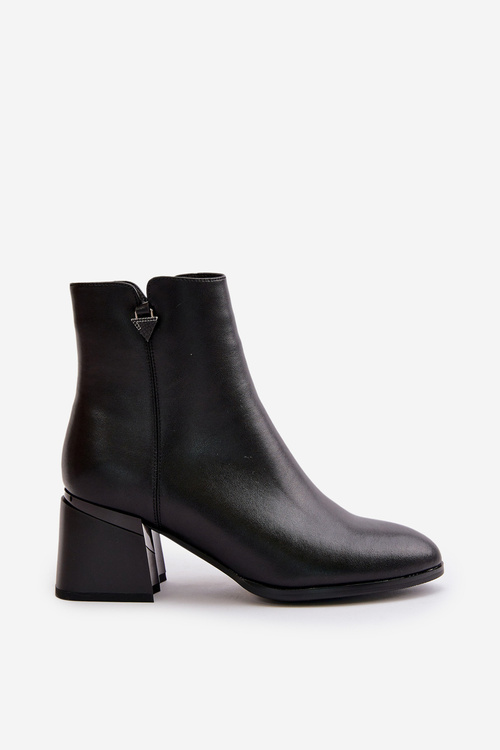 Elegantní Zateplené Dámské Boty Z Přírodní Kůže Černé Vinceza 77106