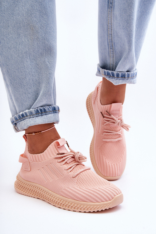 Dámské sportovní materiálové boty na zip Růžové Zauna