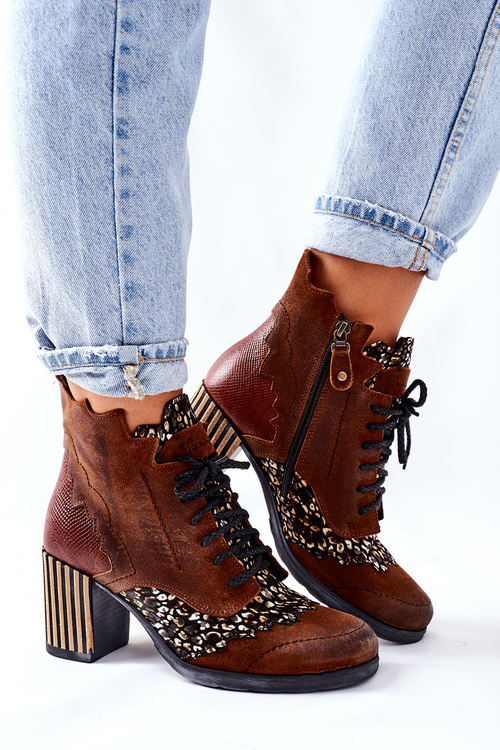 Dámske kožené topánky Maciejka hnedé topánky 03190-02