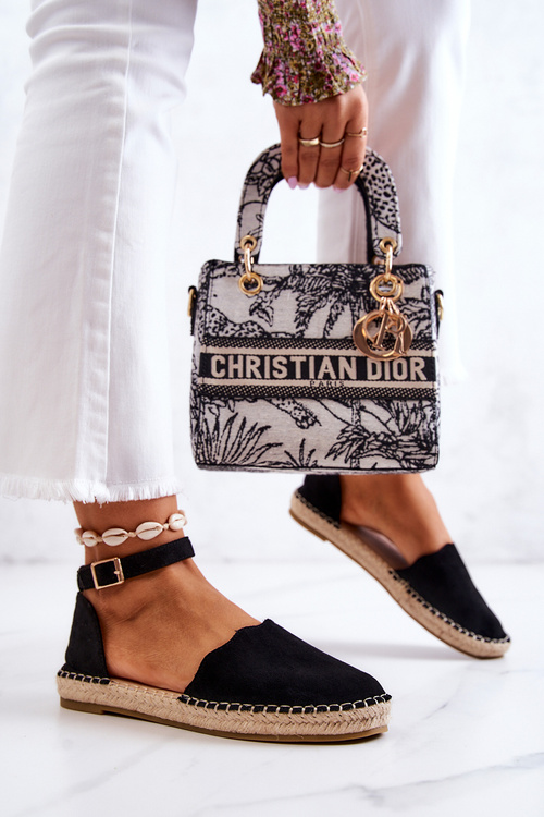 Dámske espadrilly pre Black Bonetti Buckle