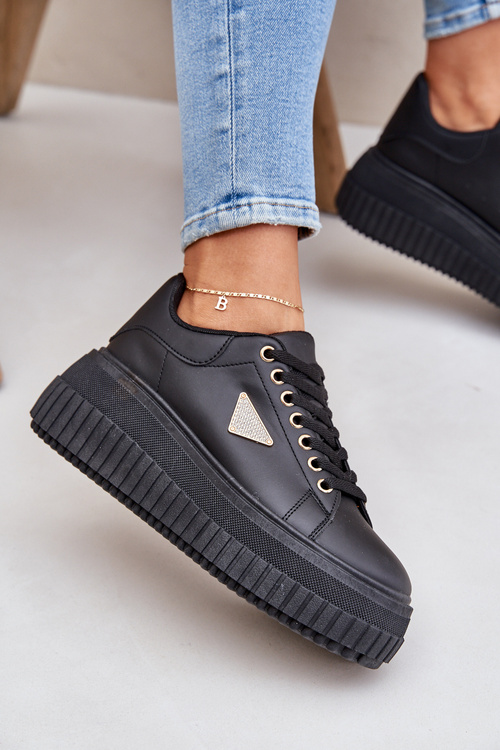 Štýlové tenisky na masívnej platforme čierne Vallexia