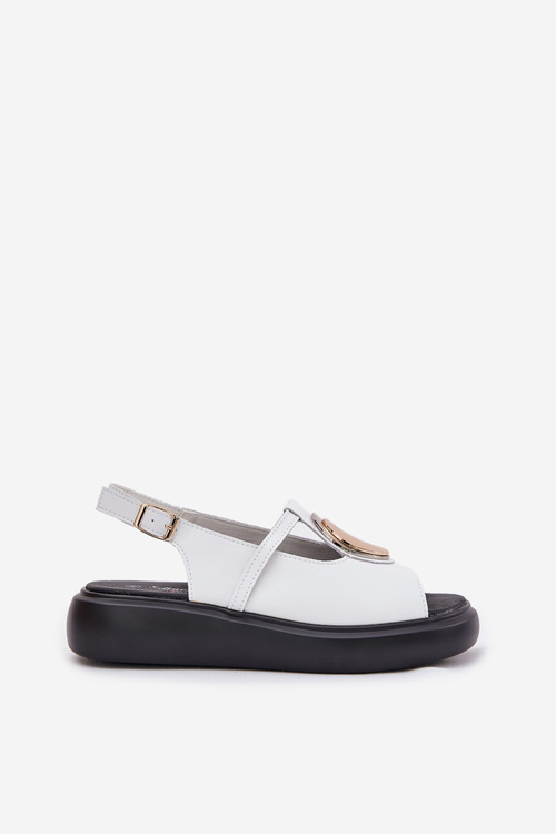 Kožené elegantní dámské sandály S.Barski GR51-603 Bílé