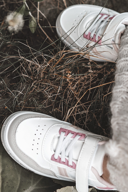 Klasické dětské sportovní boty bílé a růžové Marlin