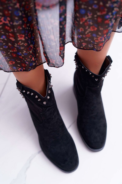 Dámske kotvové topánky Izolované na päte pre členok čiernej Deminis