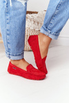 Ženské semišové červené Moccasins San Marino