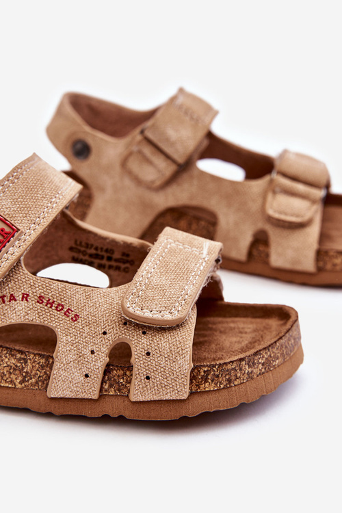 Dětské lehké sandály na suchý zip Big Star LL374140 Béžová