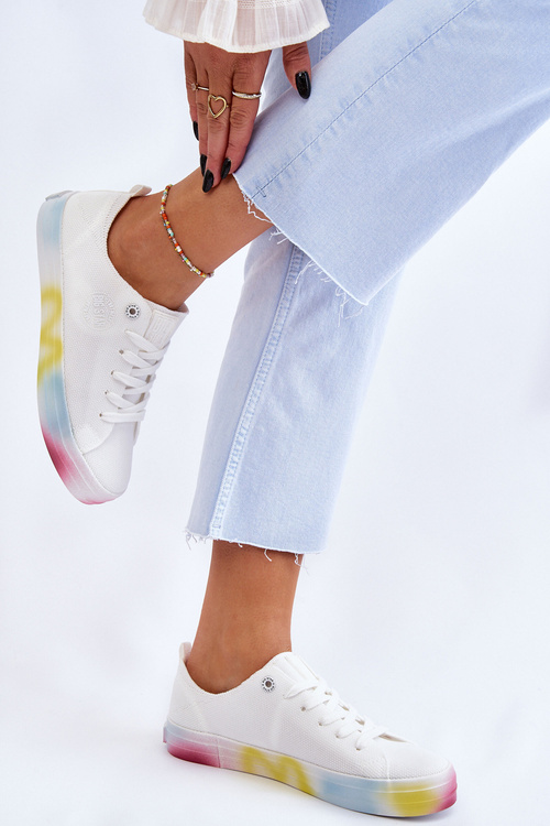 Dámské tenisky s barevnou platformou Big Star LL274237 Bílé