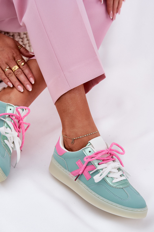 Nízke Dámske Športové Topánky V Leoparde Mätovo-Ružovej Zelevelis