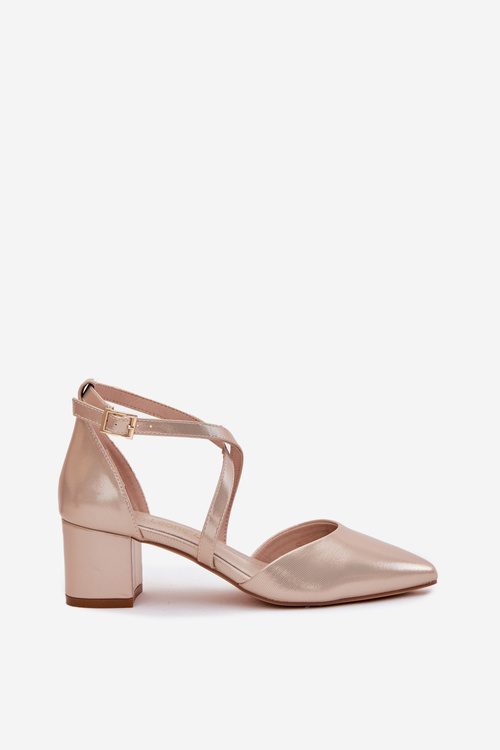 Lodičky Na Opätku Z Eko Kože Zlaté Sergio Leone SK830