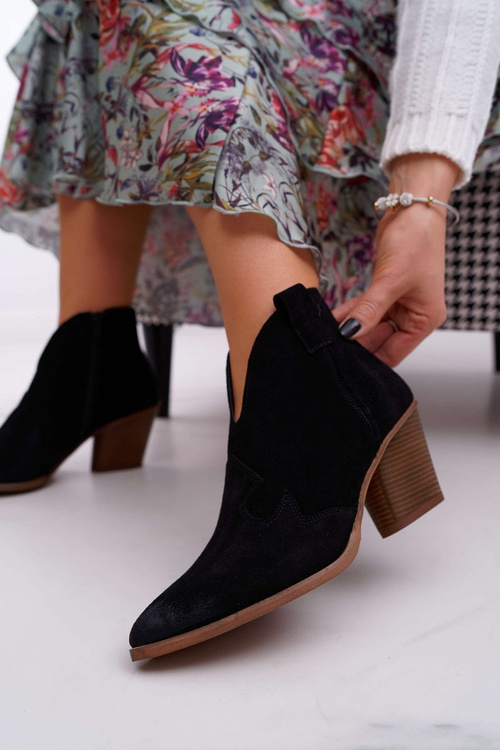 Dámske čierne kožené topánky Chavai