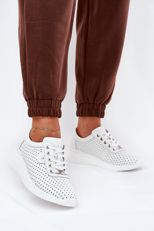 Dámské Kožené Sportovní Boty Vinceza 79532 Bílé