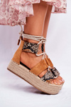 Ženské espadrilly na platforme Snake India Linen Platform