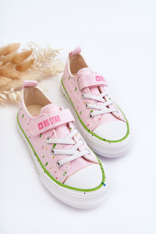 Detské tenisky na suchý zips Veľká hviezda LL374064 Pink