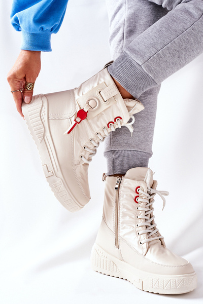 Dámske béžové snehové topánky kascia