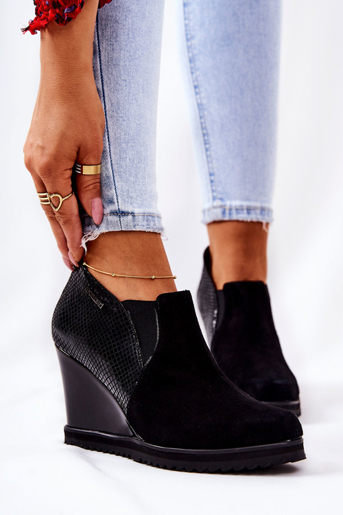 šněrovací boty se zvířecím vzorem Monnari 0990-020 Černé