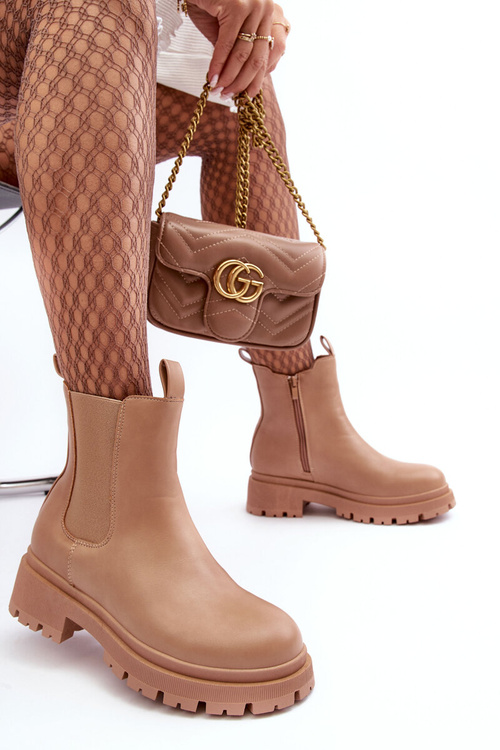 Kožené Boty Na Zip Tmavě Hnědé Pitrese