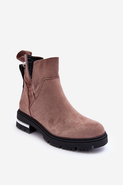 Semišové ploché topánky s výrezmi tmavou -Babet Lamella