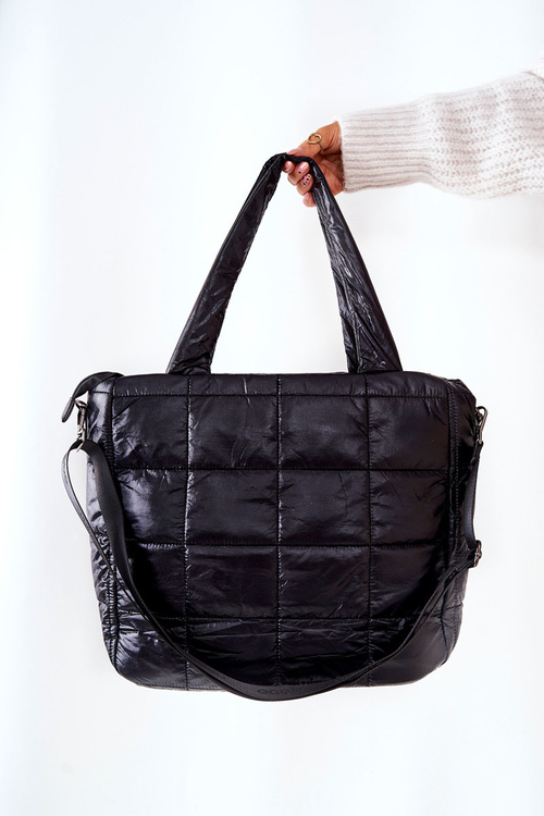 Kabelka NOBO s prošívaným popruhem L3030 Černá