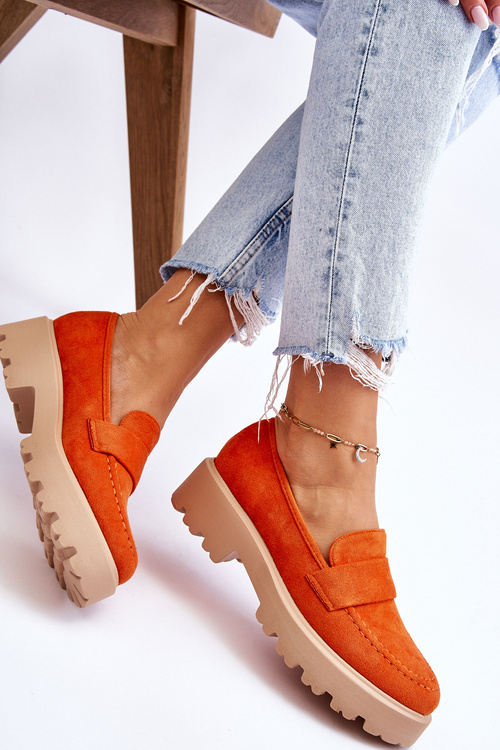 Klasické semišové mokasíny Mokasíny oranžove Corrin