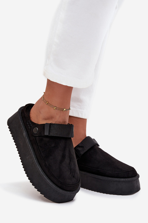 Dámske snehule na platforme s suchým zipsom čierne Jorielle