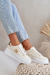 Dámské Sneakersy Na Platformě Béžovo-Zlaté Temittes