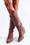 Suede Boots Cowboy topánky s otvoreným modelom hnedá naya
