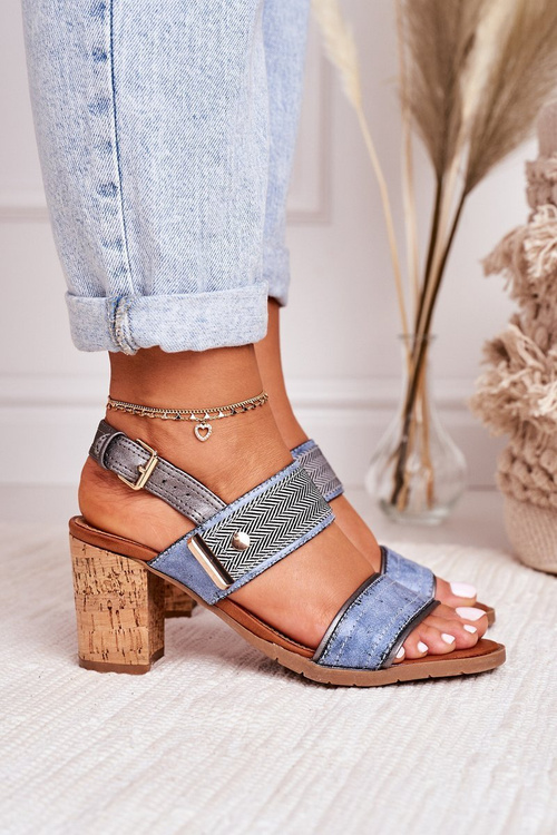 Sandály Na Korkovém Baru Modré Emmy