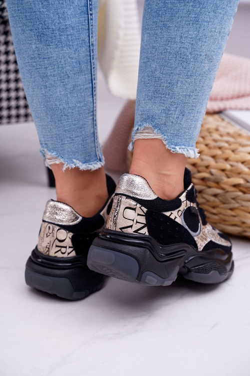 Dámske športové topánky Veľká hviezda od Daniela Lopeza Black Golden FF274A524