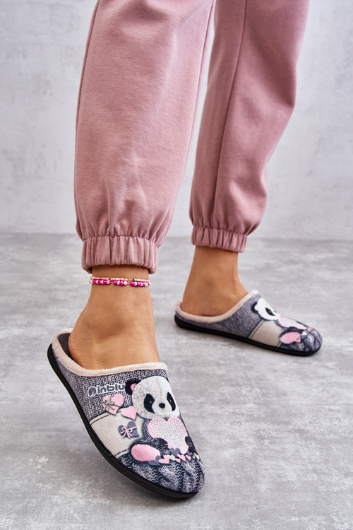 Befado Panda Flip -flops so srdcom 155d209 šedá
