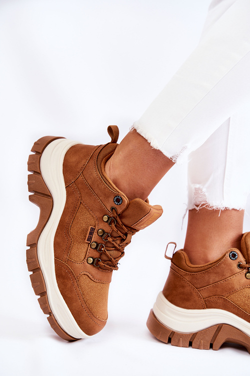 Dámska trekkingová obuv Pamäť pena Veľká hviezda kk274362 hnedá