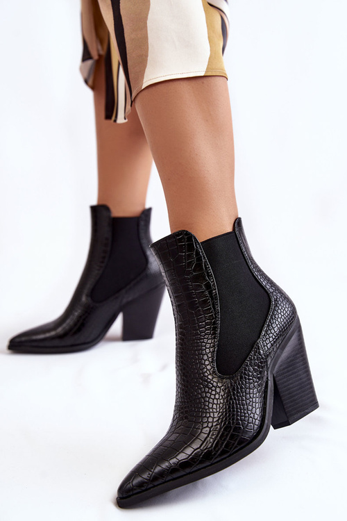 Dámské kovbojské boty Snakeskin černé Warren