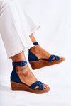 Suede Sandals na klinoch Maciejka 04565-06 Navy Blue