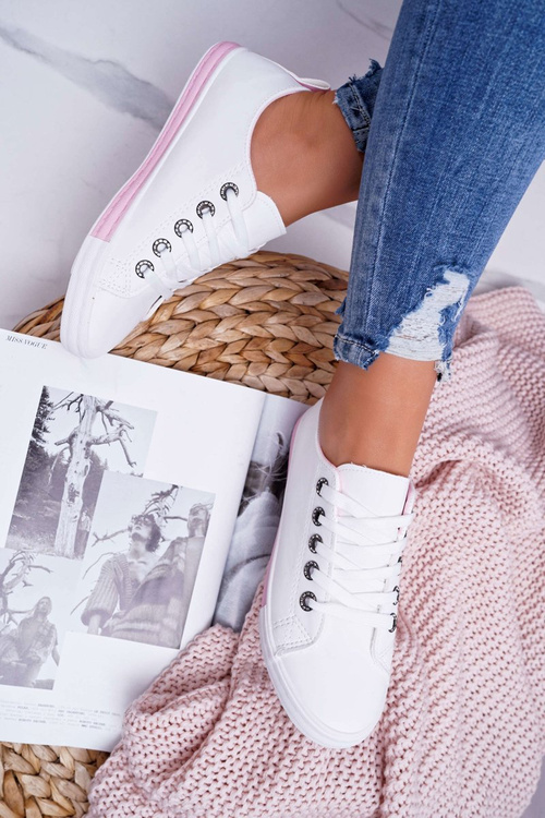 Dámské Tenisky Bílé s růžovým proužkem Nigrid2