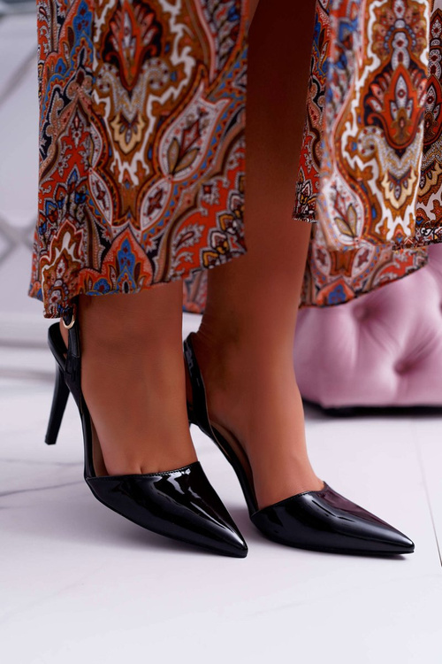 Dámské Lodičky Na Jehlovém Podpatku Lakované Černé Precise