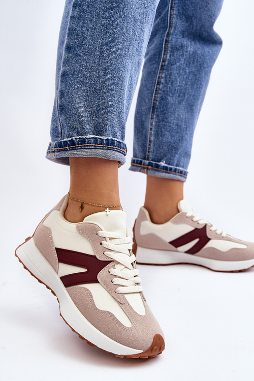 Dámské sportovní boty béžovo-bordó Chloette