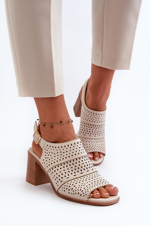 Openwork sandále Sergio Leone SK872 béžový zlato