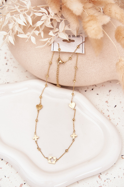 Náhrdelník se zavěsky nerezová ocel zlatý