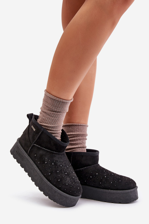 Snehule so zdobením na platforme Big Star OO274A105 čierne