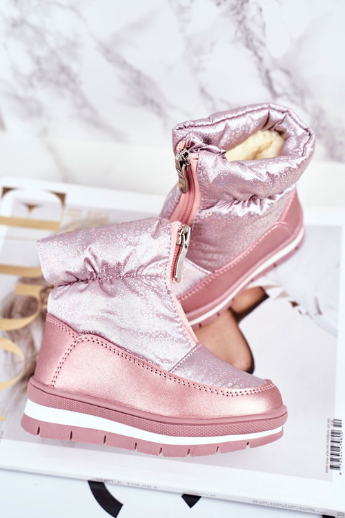 Dámské Sněhule Teplě Přírodní vlna Růžové Bubbles