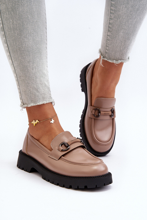 Dámské mokasíny z ekokoženky béžové Ledda