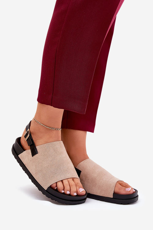 Dámské Sandály Z Eko Semiše Na Platformě Béžové Migola