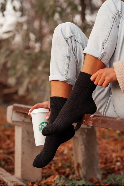 Dámské Ponožky Merino Vlna Černé