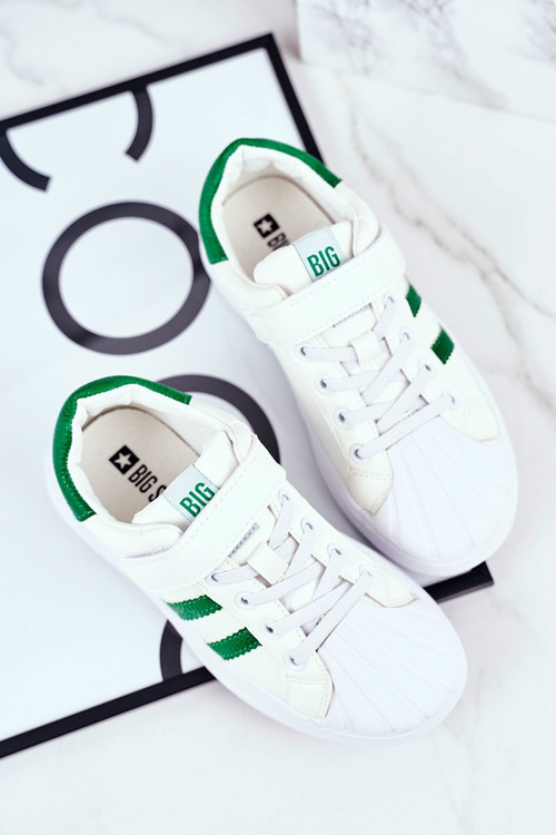 Veľká hviezda športových detí pre suchý zips biely GG374019