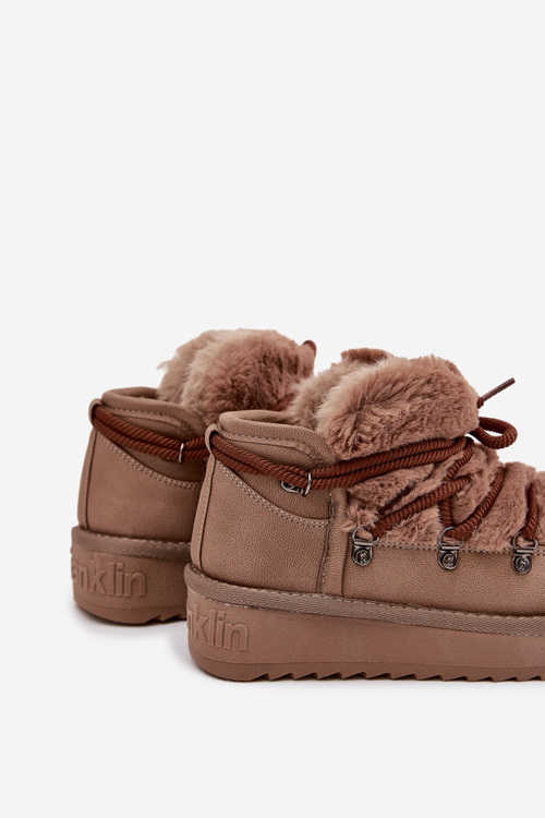 Dětské mládežnické sněhule s kožíškem DFranklin DFSH370011 hnědé