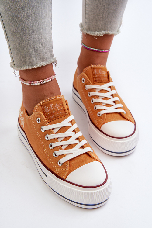 Dámské tenisky na tlusté podrážce Lee Cooper LCW-24-31-2216 Oranžové