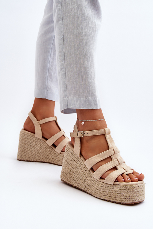 Sandále Na Kotoxu S Pleteňou Bežové Gnosis