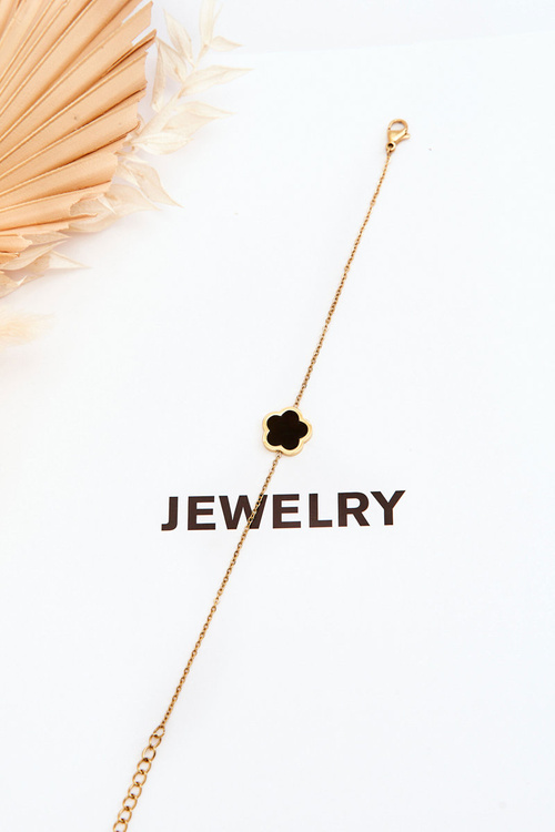 Dámský náramek s černým květem zlata